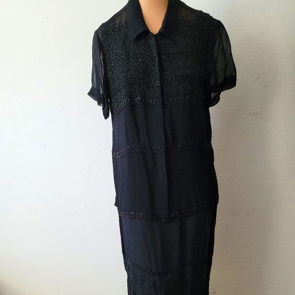 T Rose Dresses & Skirts - T Rose 2 Pc Beaded Dress/ Jacket Set Size Medium